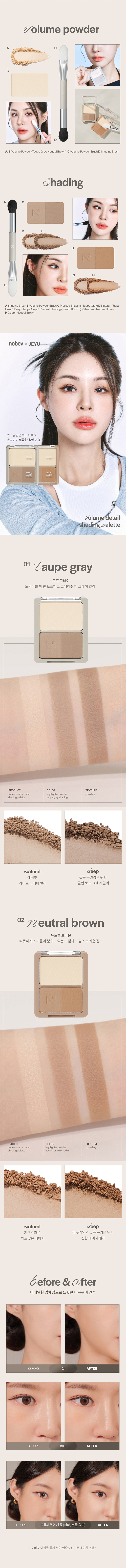 韓國 Nobev Volume Detail Shading Palette 高光X修容綜合盤(#00-02) - 3色選擇