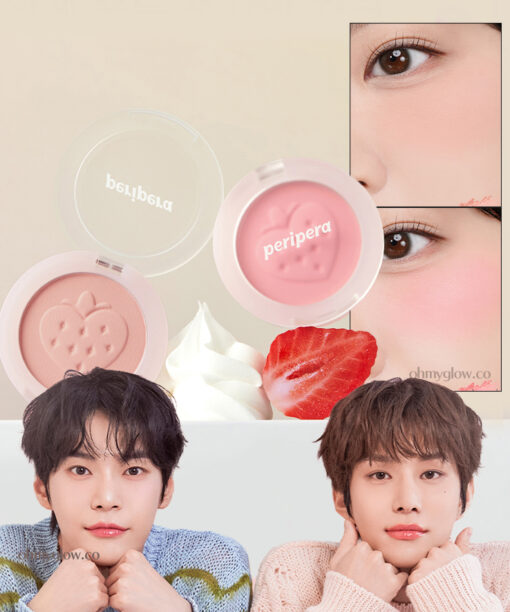 韓國 Peripera #Soft Berry🍓系列 Pure Blushed Sunshine Cheek 柔和粉嫩草莓粉單色胭脂(#26-27) - 2色選擇