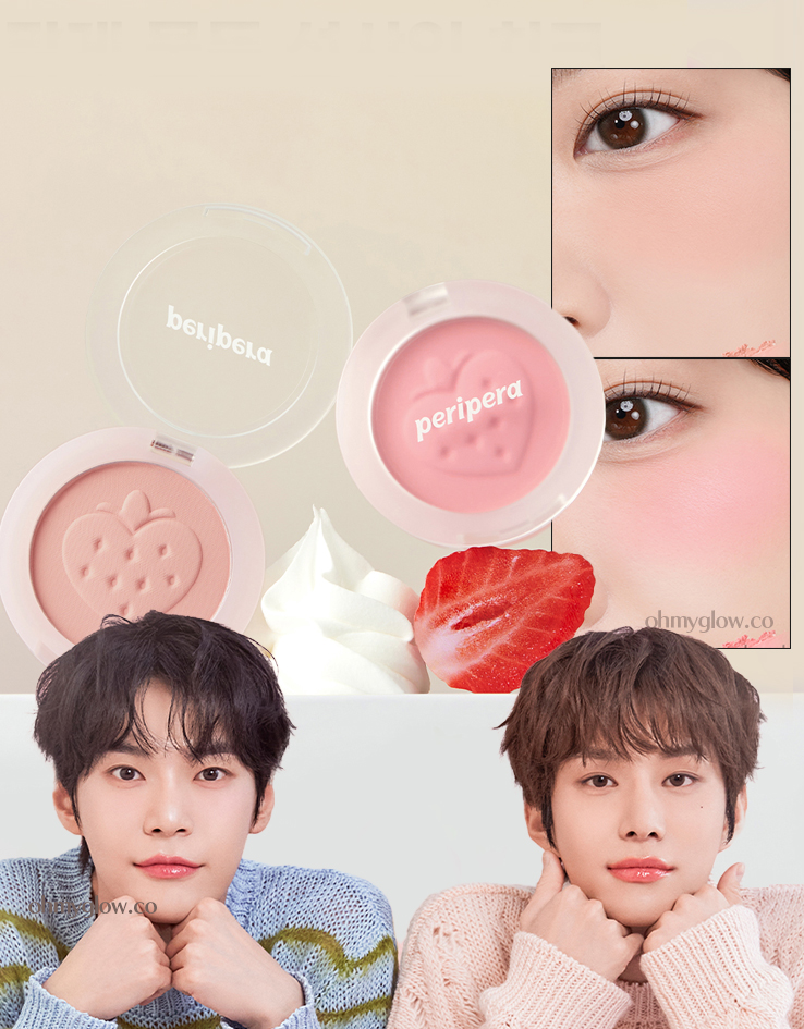 韓國 Peripera #Soft Berry🍓系列 Pure Blushed Sunshine Cheek 柔和粉嫩草莓粉單色胭脂(#26-27) - 2色選擇