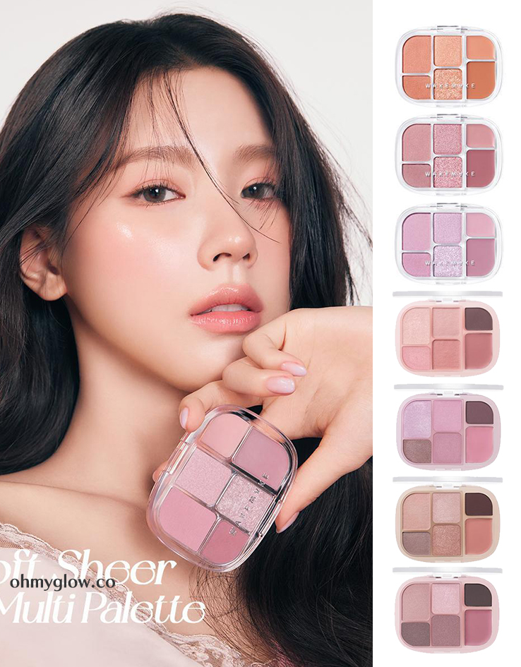 胭脂X眼影X高光 3 In 1! 韓國 WakeMake Soft Sheer Multi Palette 6色多用途綜合盤 - 3色調選擇