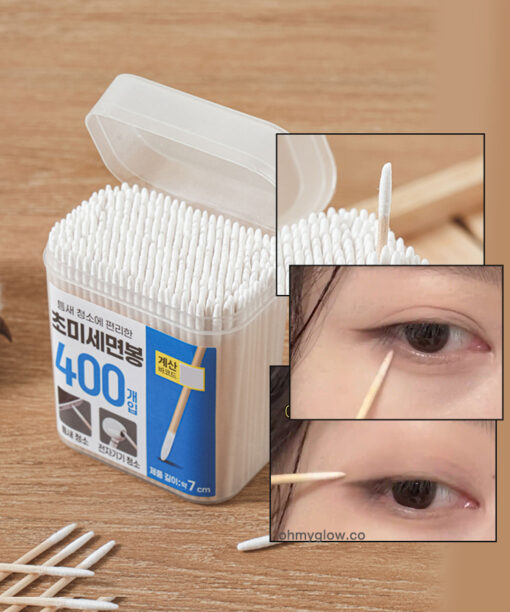 韓國Daiso Pointed Wooden Swab 精細棉花棒 - 400支裝