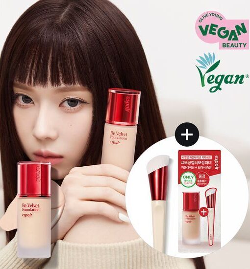 ★限量Brush SET送粉底掃★ LeoJ推介～韓國 espoir X Winter 25年新版 Be Velvet Foundation SPF20 PA++ 隱沒毛孔72小時持久防水柔霧粉底液 - 10色選擇
