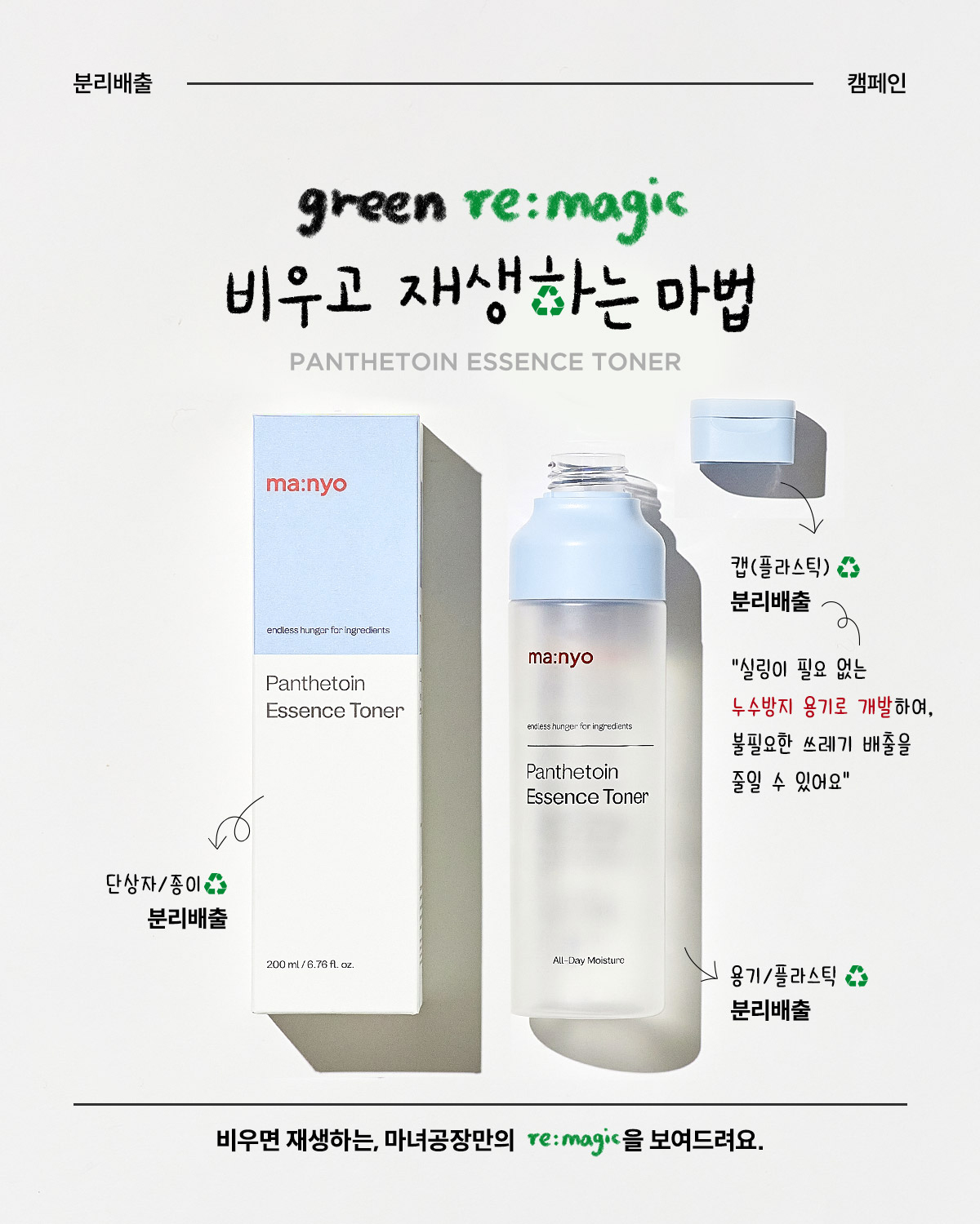 爽膚精華2合1～韓國 manyo Panthetoin Essence Toner 深層保濕滋養舒緩精華爽膚水 - 200ml
