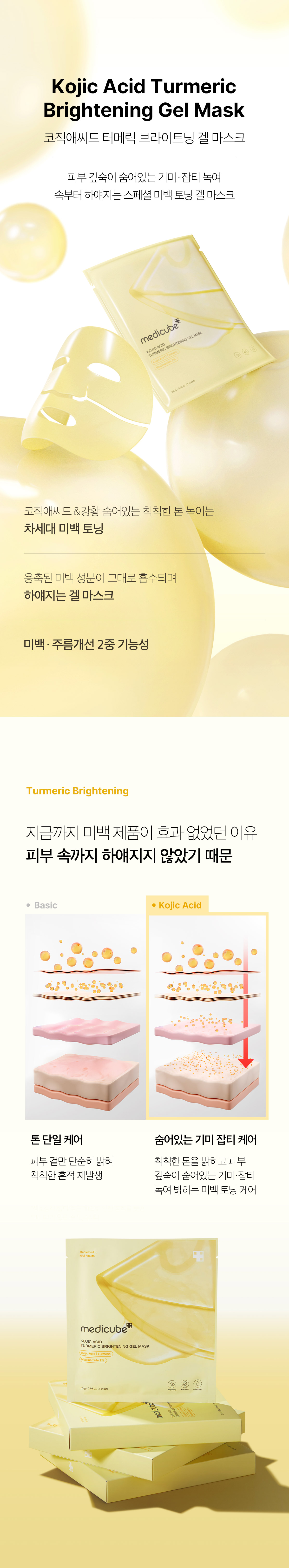 美白淡斑~韓國 medicube Deep Kojic Acid Turmeric Brightening Gel Mask DEEP麴酸 X 薑黃煥白透亮果凍面膜 – 2種選擇