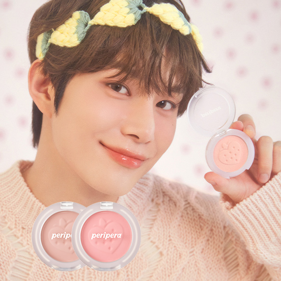 韓國 Peripera #Soft Berry🍓系列 Pure Blushed Sunshine Cheek 柔和粉嫩草莓粉單色胭脂(#26-27) - 2色選擇