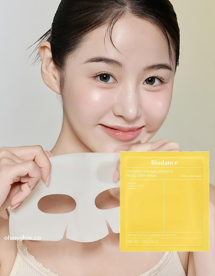 敷後變透明 韓國 Biodance Radiant Vita Niacinamide Real Deep Mask 光采穀胱甘肽維B美白提亮果凍面膜 1盒4片裝 - 2種選擇