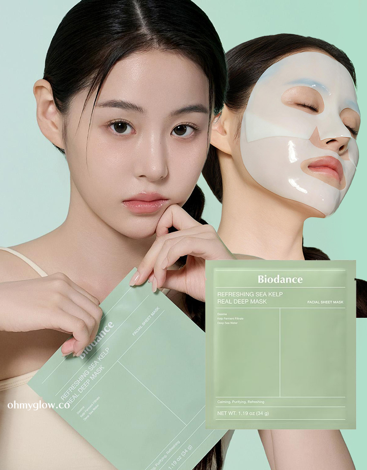 敷後變透明 韓國 Biodance Refreshing Sea Kelp Real Deep Mask 清爽海藻深層滋養舒緩果凍面膜 1盒4片裝 – 2種選擇