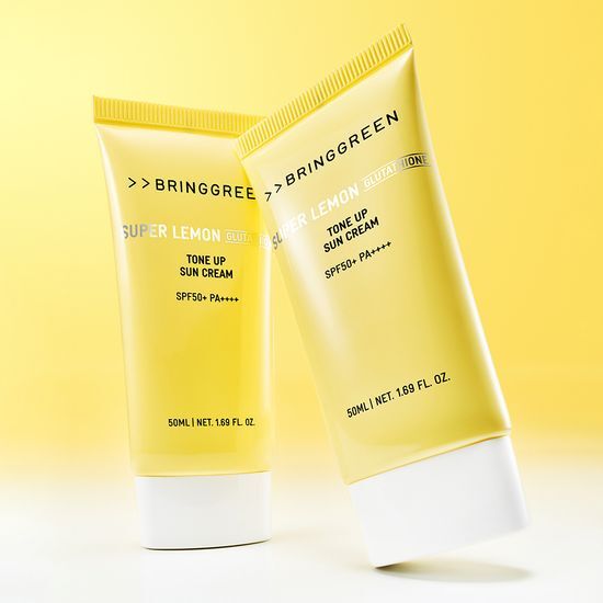 【1+1優惠Set】韓國 Bring Green Super Lemon Glutathione Tone Up Sun Cream SPF50+ PA++++🍋超級檸檬穀胱甘肽美白提亮防曬霜 - 50ml x 2