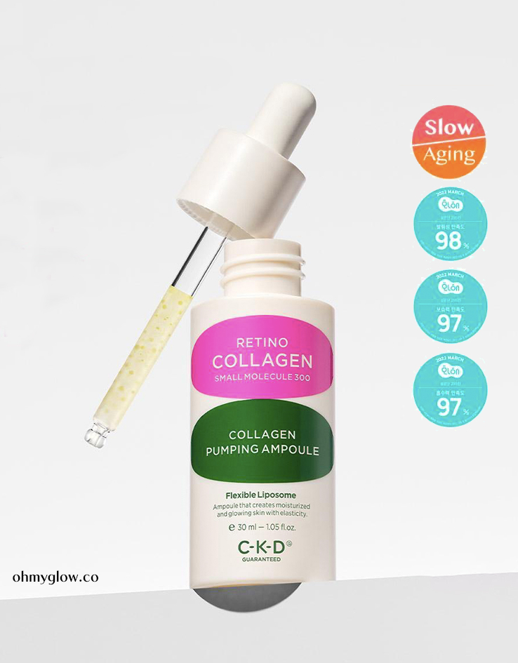韓國 CKD Retino Collagen Small Molecule 300 Collagen Pumping Ampoule 維A視黃醇低分子膠原蛋白毛孔彈力安瓶精華 - 30ml