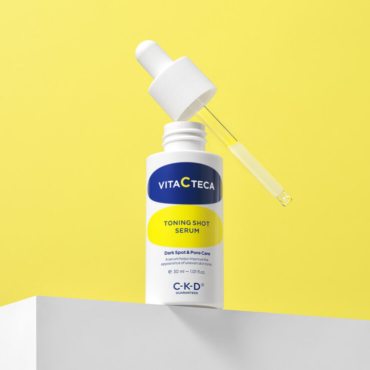 2週淡斑＋減紋收毛孔～韓國 CKD Guaranteed Vita C TECA Toning Shot Serum 99%高純度維C淡斑抗皺緊緻微針精華- 30ml