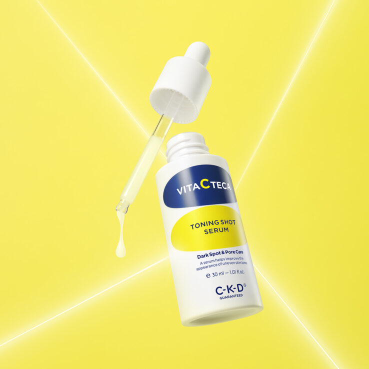2週淡斑＋減紋收毛孔～韓國 CKD Guaranteed Vita C TECA Toning Shot Serum 99%高純度維C淡斑抗皺緊緻微針精華- 30ml