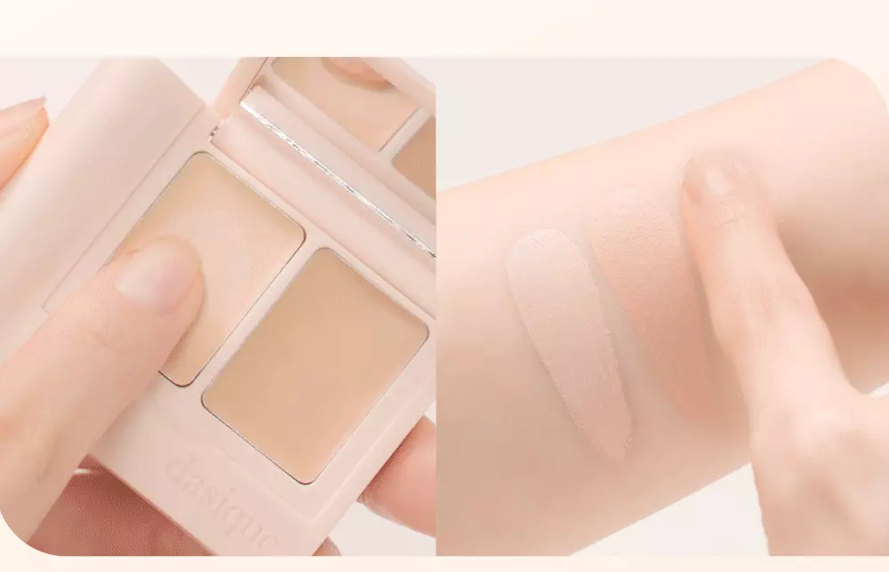 韓國 Dasique Pro Cover Dual Concealer Palette 雙色遮瑕調色盤內附遮瑕掃 - 4色調選擇