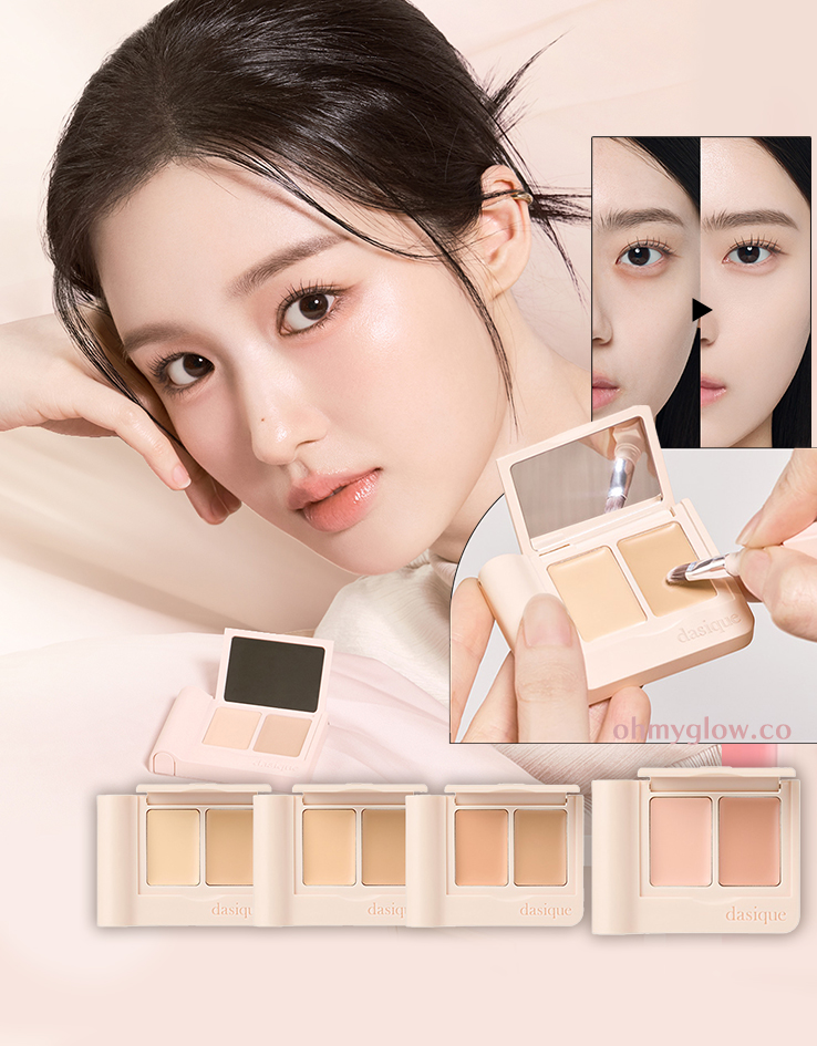 韓國 Dasique Pro Cover Dual Concealer Palette 雙色遮瑕調色盤內附遮瑕掃 - 4色調選擇
