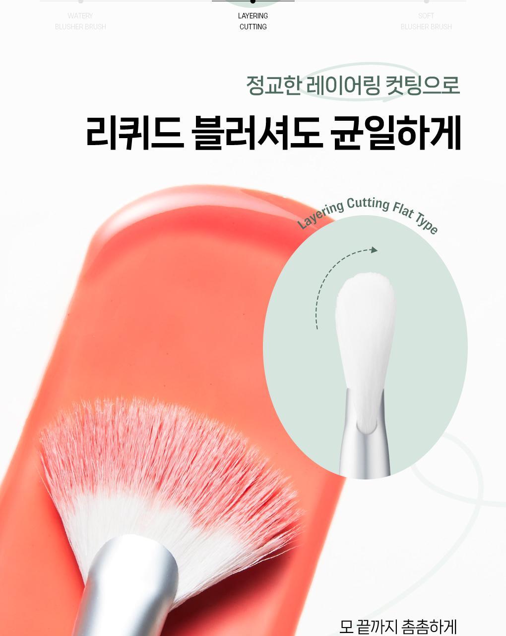 水感胭脂刷~韓國 化妝師共同研發 Fillimilli Watery Blusher Brush #887 (+ Makeup Palette) 扁扇型胭脂液掃附送調色盤連鏡