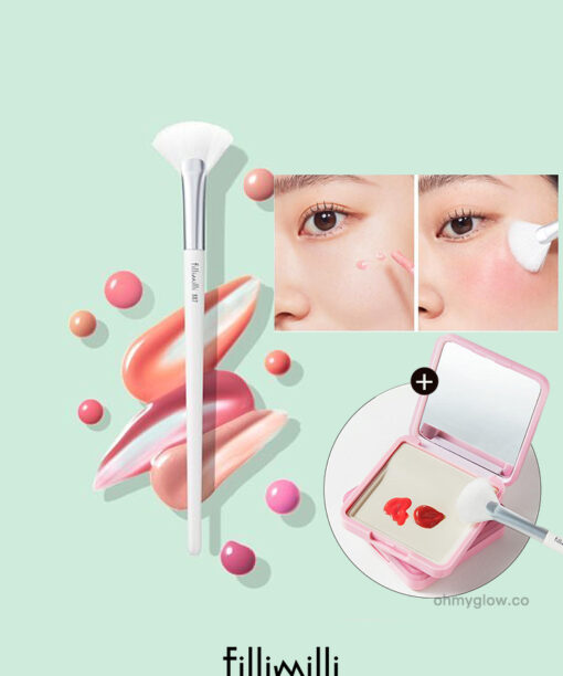 水感胭脂刷～韓國 化妝師共同研發 Fillimilli Watery Blusher Brush #887 (+ Makeup Palette) 扁扇型胭脂液掃附送調色盤連鏡