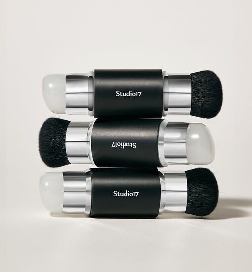 韓國 Studio17 Dual Silicon Blush Brush 便攜雙頭胭脂掃(矽膠果凍刷頭 & 刷毛掃 2in1) 胭脂液/膏/粉多用途