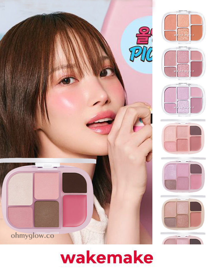 新色入09！GlowPick🏆 胭脂X眼影X高光 3 In 1! 韓國 WakeMake Soft Sheer Multi Palette 6色多用途綜合盤(#01-09) - 9色調選擇