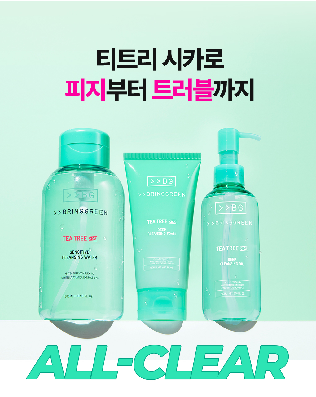 韓國 【1＋1優惠SET】Bring Green Tea Tree Cica Deep Cleansing Foam Double Set 茶樹積雪草深層潔淨泡泡洗面乳 - 120ml x 2