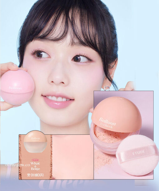 韓國 etude Balloon In Cheek 🎈氣球波波控油胭脂粉連粉撲 - 5色選擇