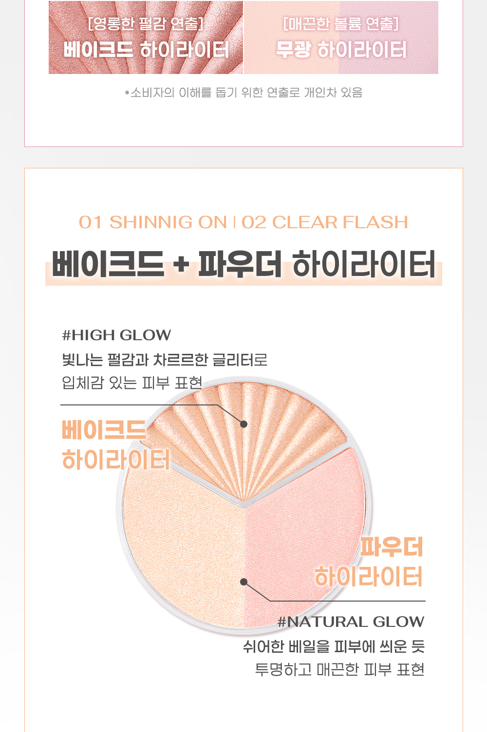 新色入！韓國 peripera V Highlighter  3色清爽透亮高光盤(#01-03) - 3色選擇