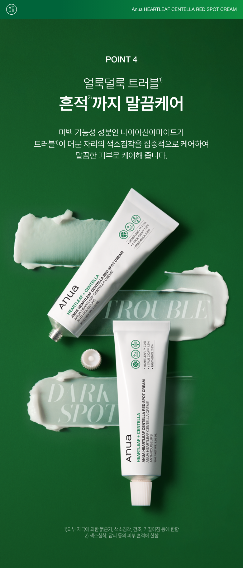 袪痘舒緩去紅～韓國 ANUA Heartleaf Centella Red Spot Cream 高濃度積雪草魚腥草痘痘舒緩去痘印修護霜 - 30g