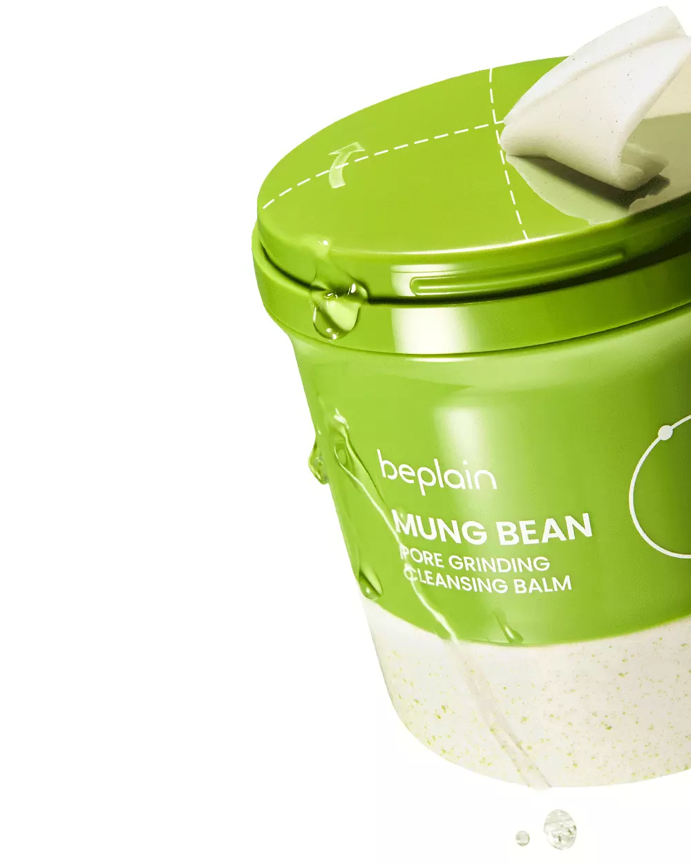 研磨石潔面膏～韓國 beplain Mung Bean Pore Grinding Cleansing Balm 綠豆清毛孔卸妝潔面膏 - 100ml