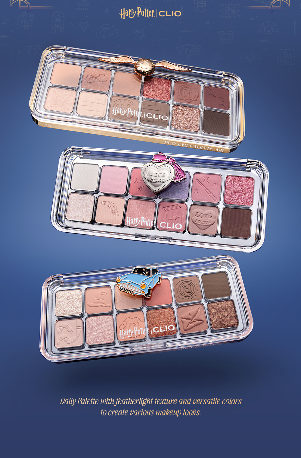 最新Harry Potter & Disney 米奇系列～🏆GlowPick No.1 ~ 韓國 CLIO X 俞真 Pro Eye Palette Air 新款12色眼影盤(#01-18) - 多色調選擇