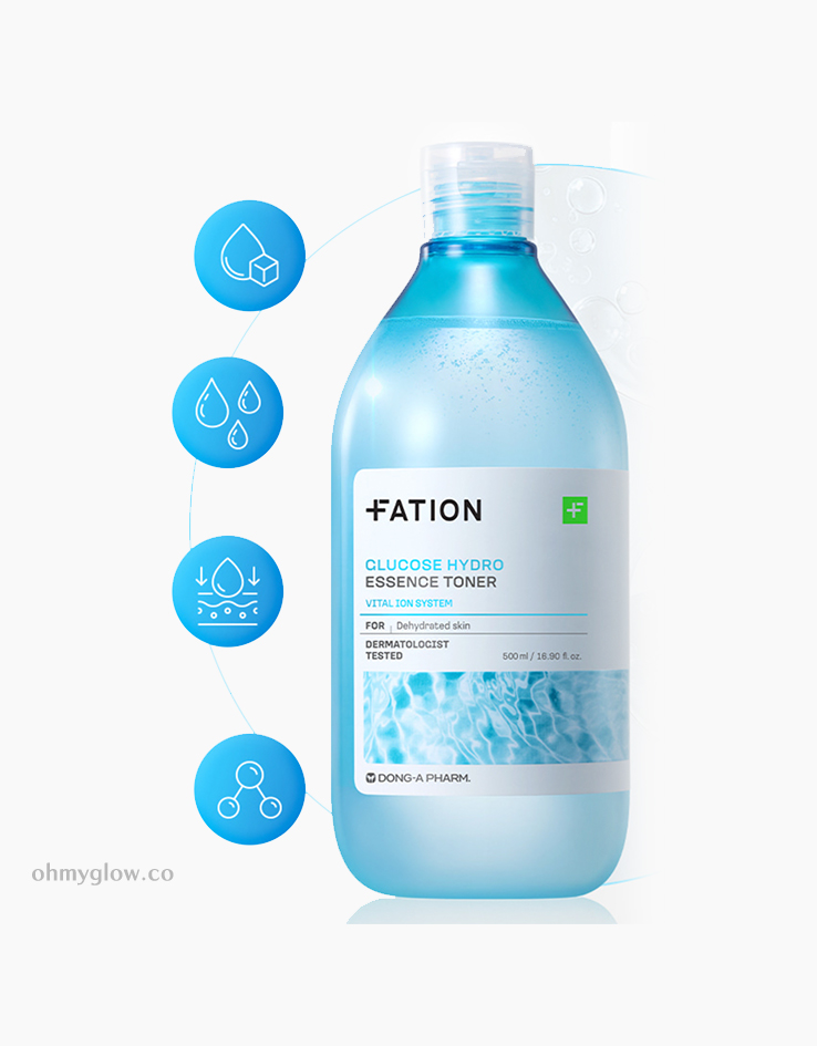 相等於飲2公升水💦～韓國 東亞製藥出品 FATION Clucose Hydro Essence Toner 高效保濕長效鎖水爽膚水 - 大容量 500ml
