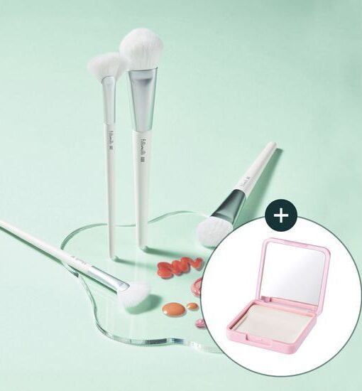霜狀奶油胭脂專用掃～韓國化妝師共同研發 FilliMilli Creamy Blusher Brush #888(+ Makeup Palette) 圓形斜角胭脂膏掃附送調色盤連鏡