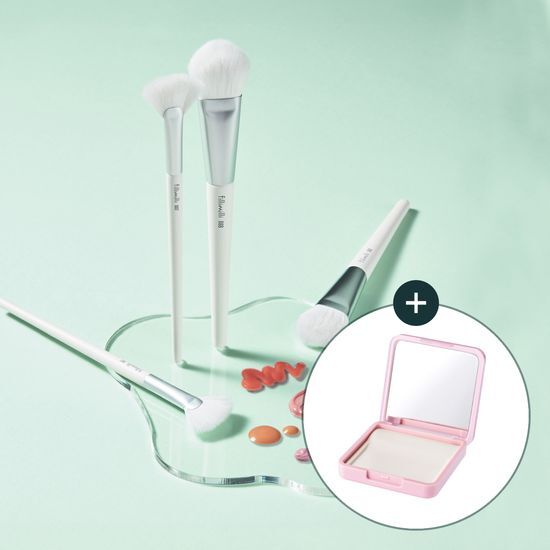 霜狀奶油胭脂專用掃～韓國化妝師共同研發 FilliMilli Creamy Blusher Brush #888(+ Makeup Palette) 圓形斜角胭脂膏掃附送調色盤連鏡