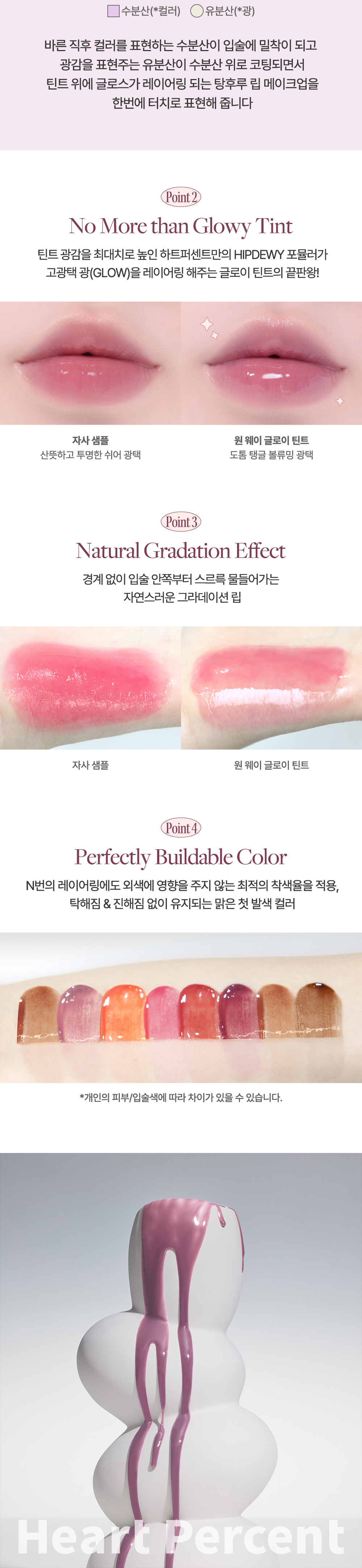 [New ʕ•ᴥ•ʔ Teddy Mocha🤎！]一塗水亮嘟嘟唇GET～韓國HEART PERCENT Dote On Mood One Way Glowy Tint 一塗極緻水亮鏡面唇釉 - 14色選擇