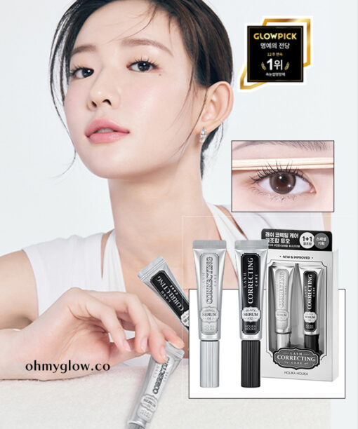 [1+1套裝】韓國 Holika Holika Lash Correcting Care Set ( Essential + Black ) 矯正睫毛增長精華液早晚套裝(🖤黑色強韌睫毛 + 🤍透明修護增長) 一套2支裝