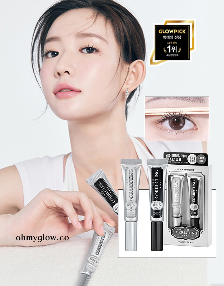[1+1套裝】韓國 Holika Holika Lash Correcting Care Set ( Essential + Black ) 矯正睫毛增長精華液早晚套裝(🖤黑色強韌睫毛 + 🤍透明修護增長) 一套2支裝