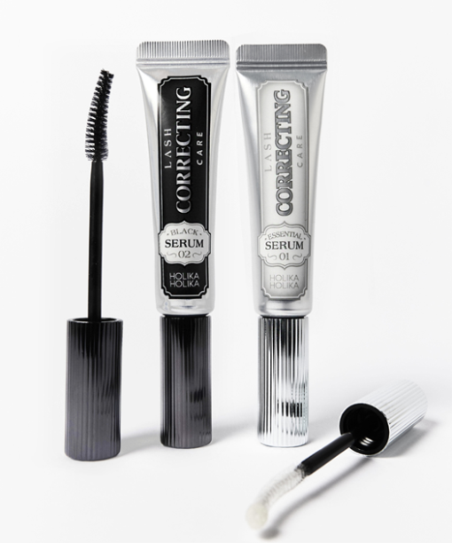 1+1套裝】韓國 Holika Holika Lash Correcting Care Set ( Essential + Black ) 矯正睫毛增長精華液早晚套裝(🖤黑色強韌睫毛 + 🤍透明修護增長) 一套2支裝