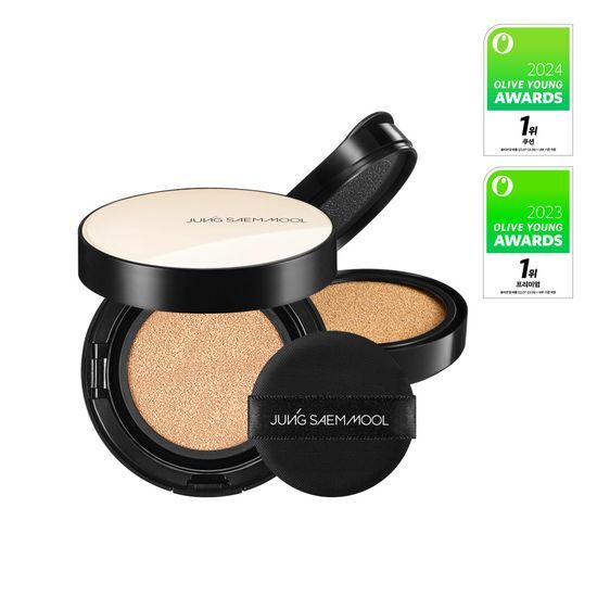 🏆殿堂級氣墊 ～韓國 JUNG SAEM MOOL Essential Skin Nuder Cushion SPF50+ PA+++ 持久遮瑕裸膚自然光澤氣墊連補充裝 - 8色選擇