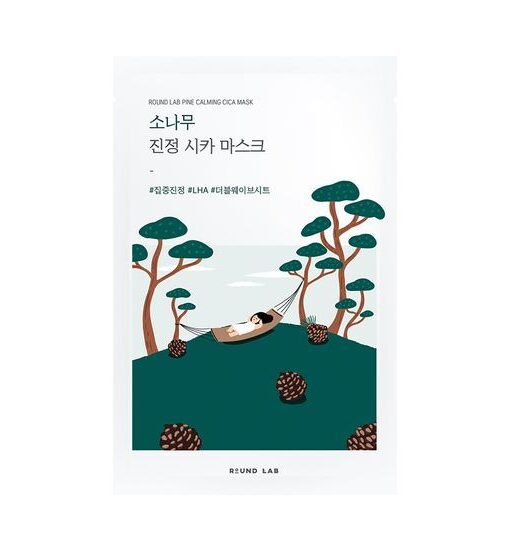 痘痘肌&急救降敏～韓國 Round Lab Pine Calming CICA Mask 松樹積雪草集中鎮靜去紅保濕面膜 一盒10片裝 - 2種選擇