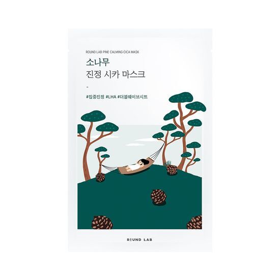 痘痘肌&急救降敏～韓國 Round Lab Pine Calming CICA Mask 松樹積雪草集中鎮靜去紅保濕面膜 一盒10片裝 - 2種選擇