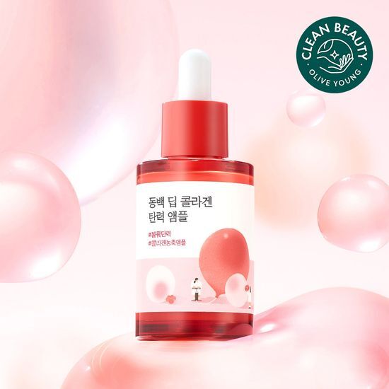 鬆弛肌對策！韓國Round Lab Camellia Deep Collagen Firming Ampoule 天然山茶花深層膠原緊緻淡紋彈力濃縮安瓶精華- 30ml