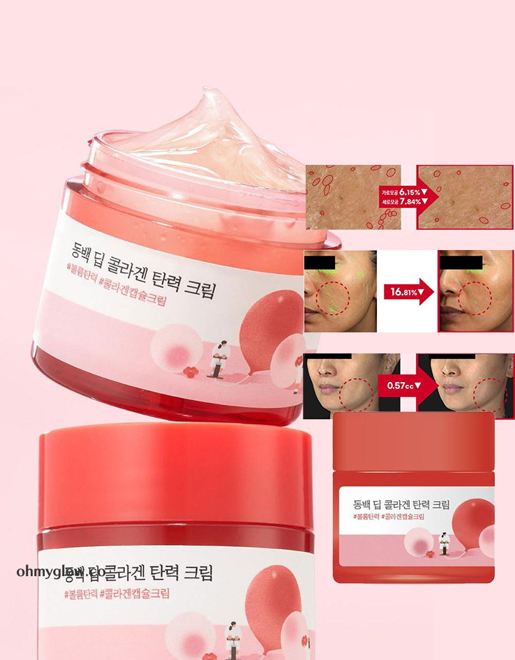 鬆弛肌對策！韓國 Round Lab Camellia Deep Collagen Firming Cream 天然山茶花深層膠原彈力緊緻淡紋水凝膠面霜 - 50ml
