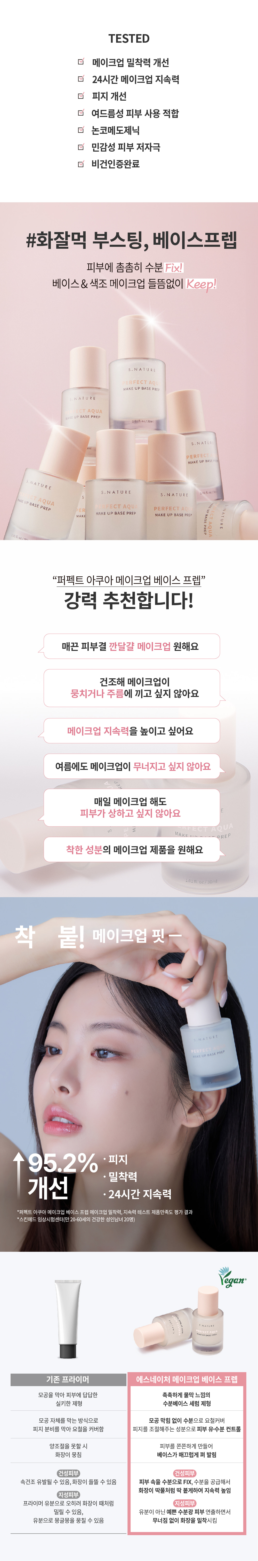 剝殼雞蛋水光底妝～Fix卡粉問題～韓國 S.NATURE Perfect Aqua Make Up Base Prep 水亮保濕貼服不脫妝前底霜乳 - 30ml