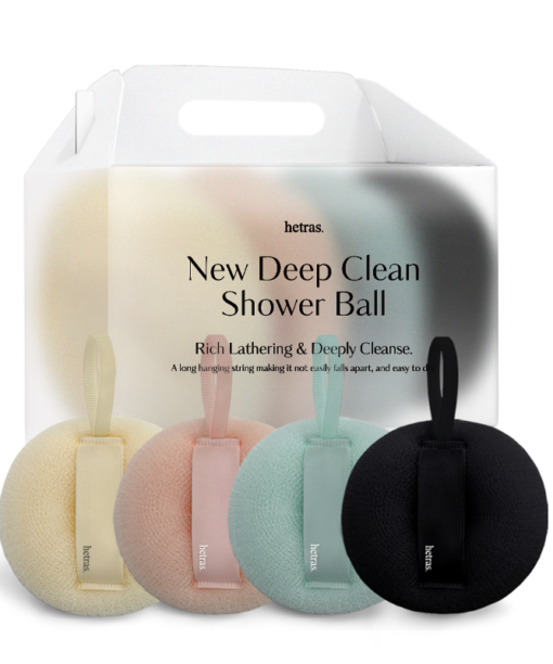韓國 hetras New Deep Clean Shower Ball 深層去角質泡泡沐浴球 一套4個裝