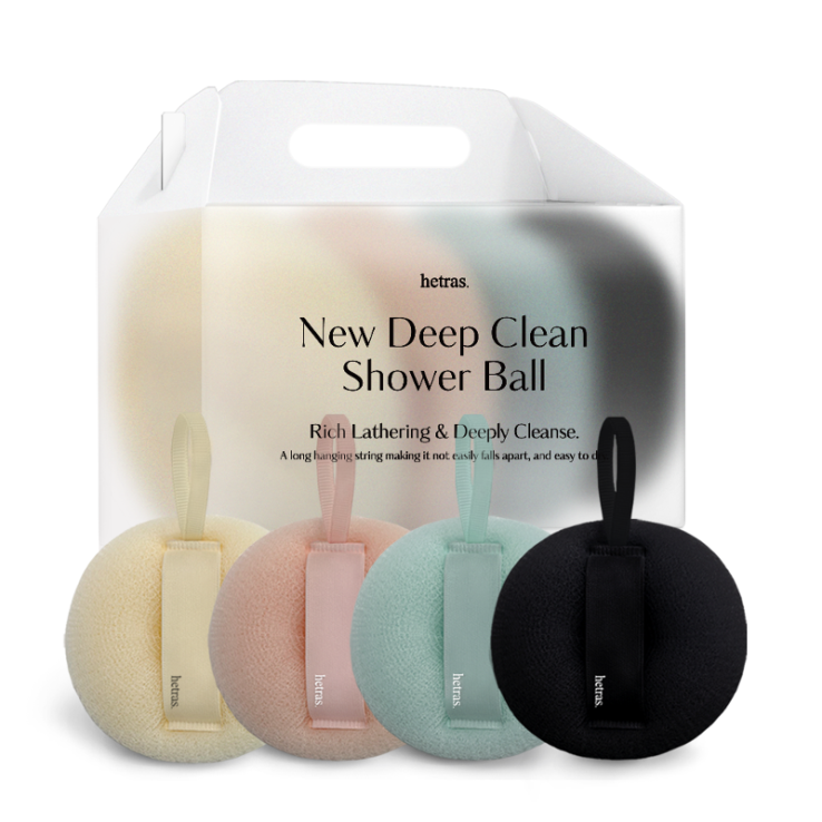 韓國 hetras New Deep Clean Shower Ball 深層去角質泡泡沐浴球 一套4個裝