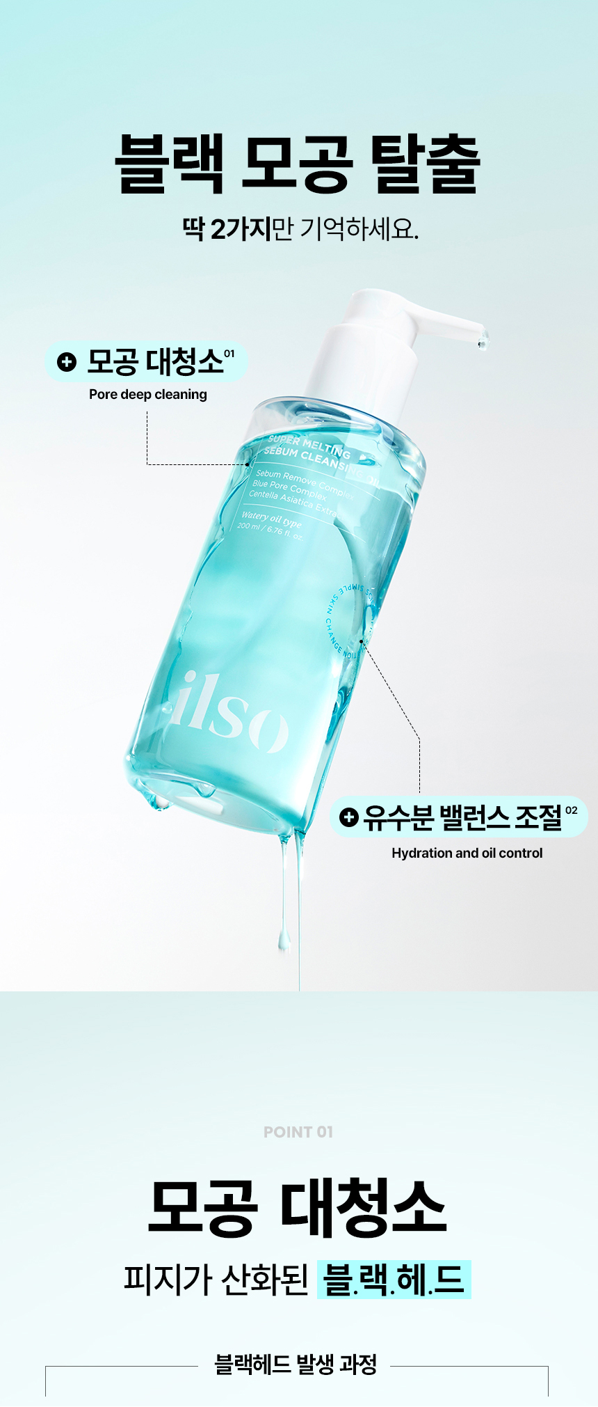 用一次黑頭、皮脂即改善~韓國 ilso Super Melting Sebum Cleansing Oil 溶毛孔油脂清黑頭卸妝油 - 200ml