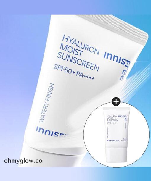【1+1超值套裝】韓國 innisfree Hyaluron Moist Sunscreen SPF50+ PA++++ 71%高含量透明質酸保濕水潤防曬兩支裝優惠SET