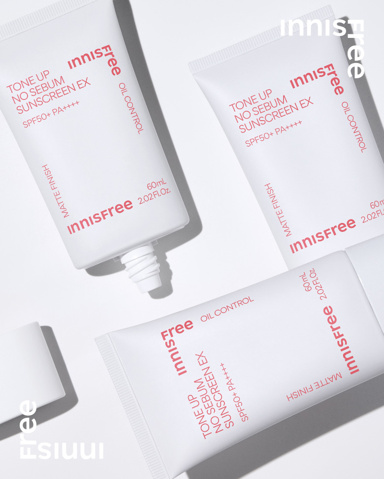 【1+1超值套裝】韓國 innisfree Tone Up No Sebum Sunscreen EX SPF50+ PA++++ 控油霧面啞光提亮防曬兩支裝 Set