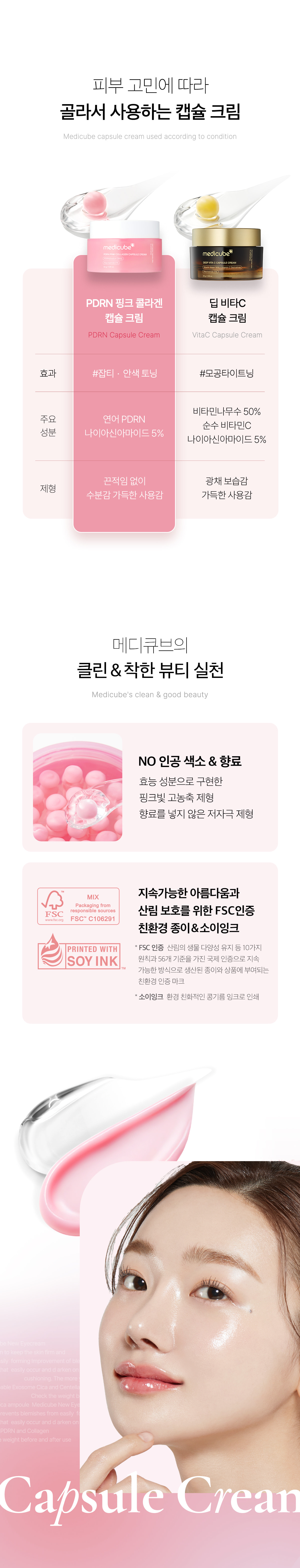 減淡陳年色斑～韓國 medicube PDRN Pink Collagen Capsule Cream 粉紅膠原蛋白 X 三文魚PDRN 提亮膠囊+保濕凝膠修復面霜 - 55g