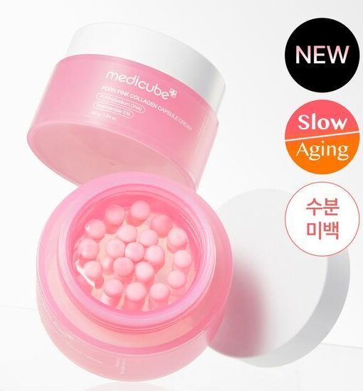 減淡陳年色斑～韓國 medicube PDRN Pink Collagen Capsule Cream 粉紅膠原蛋白 X 三文魚PDRN 提亮膠囊+保濕凝膠修復面霜 - 55g