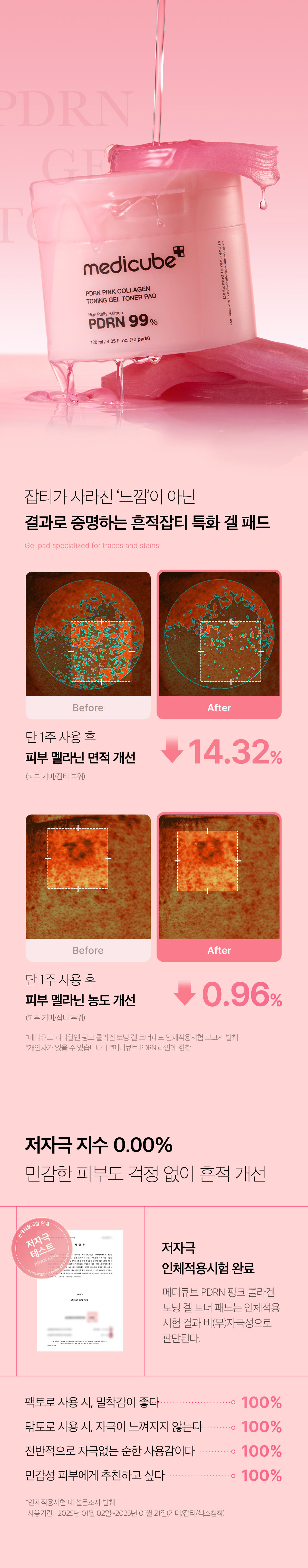 韓國 medicube PDRN Pink Collagen Toning Gel Toner Pad 99%高純度三文魚PDRN粉紅膠原蛋白凝膠果凍爽膚棉片 - 70片裝