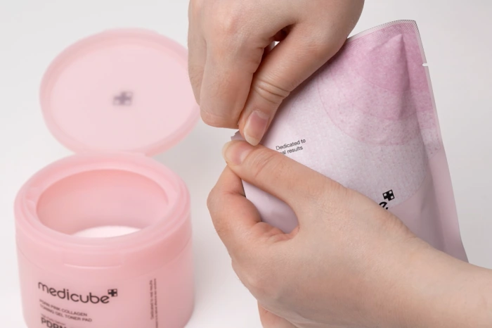 韓國 medicube PDRN Pink Collagen Toning Gel Toner Pad 99%高純度三文魚PDRN粉紅膠原蛋白凝膠果凍爽膚棉片 - 70片裝