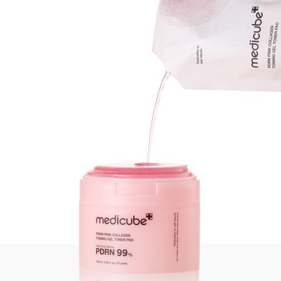 韓國 medicube PDRN Pink Collagen Toning Gel Toner Pad 99%高純度三文魚PDRN粉紅膠原蛋白凝膠果凍爽膚棉片 - 70片裝